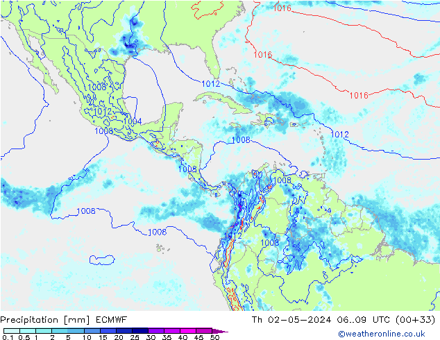 Precipitation ECMWF Th 02.05.2024 09 UTC