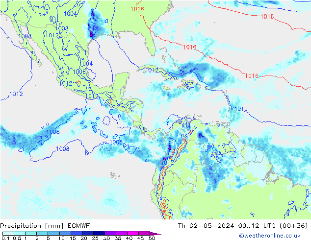 Precipitation ECMWF Th 02.05.2024 12 UTC