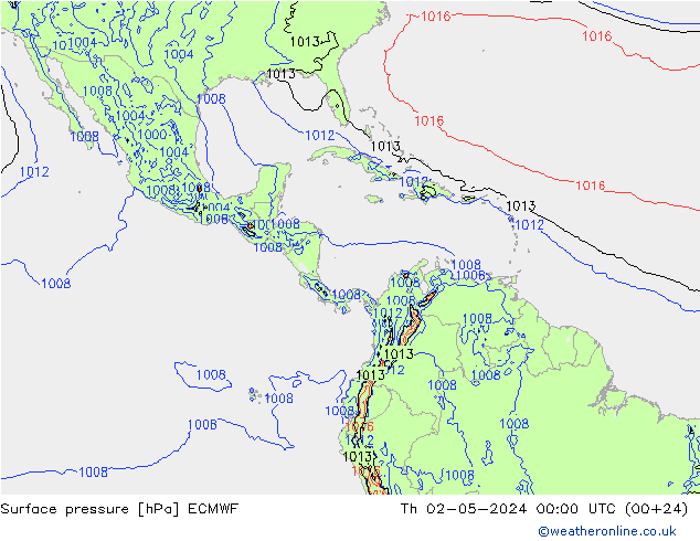 ciśnienie ECMWF czw. 02.05.2024 00 UTC