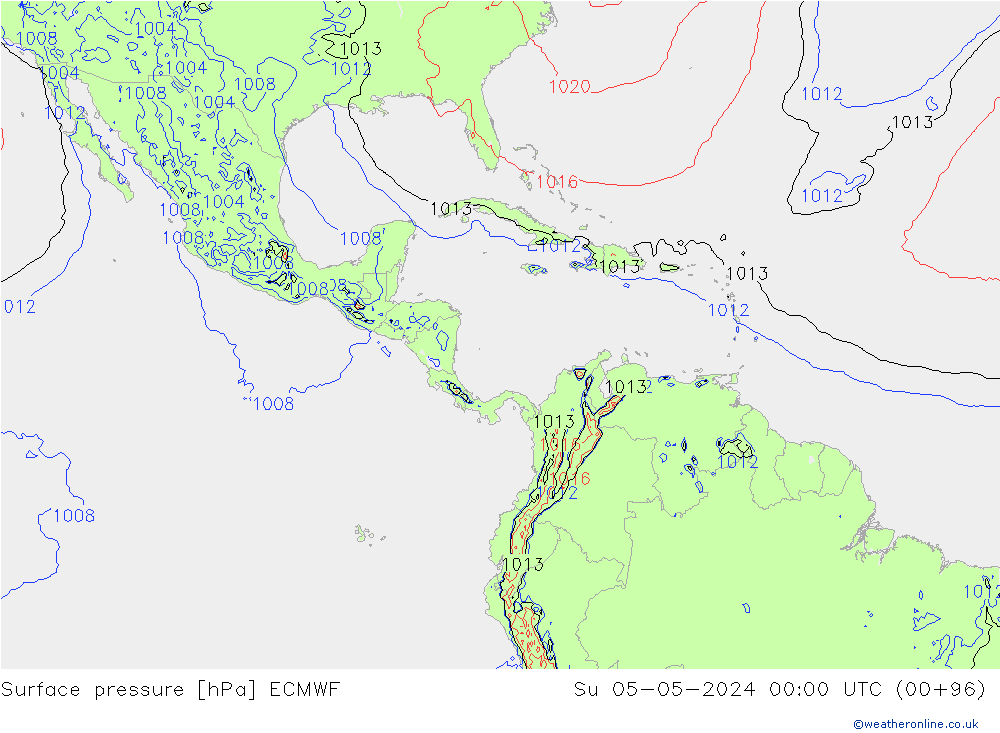 Yer basıncı ECMWF Paz 05.05.2024 00 UTC