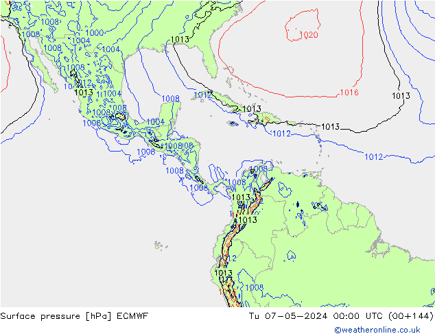 Surface pressure ECMWF Tu 07.05.2024 00 UTC