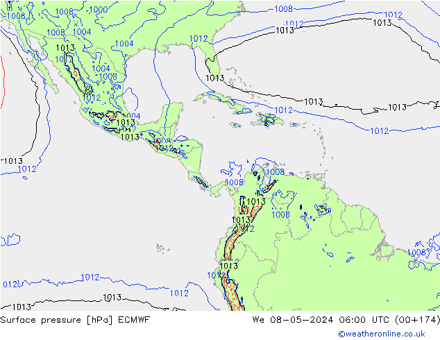 pression de l'air ECMWF mer 08.05.2024 06 UTC