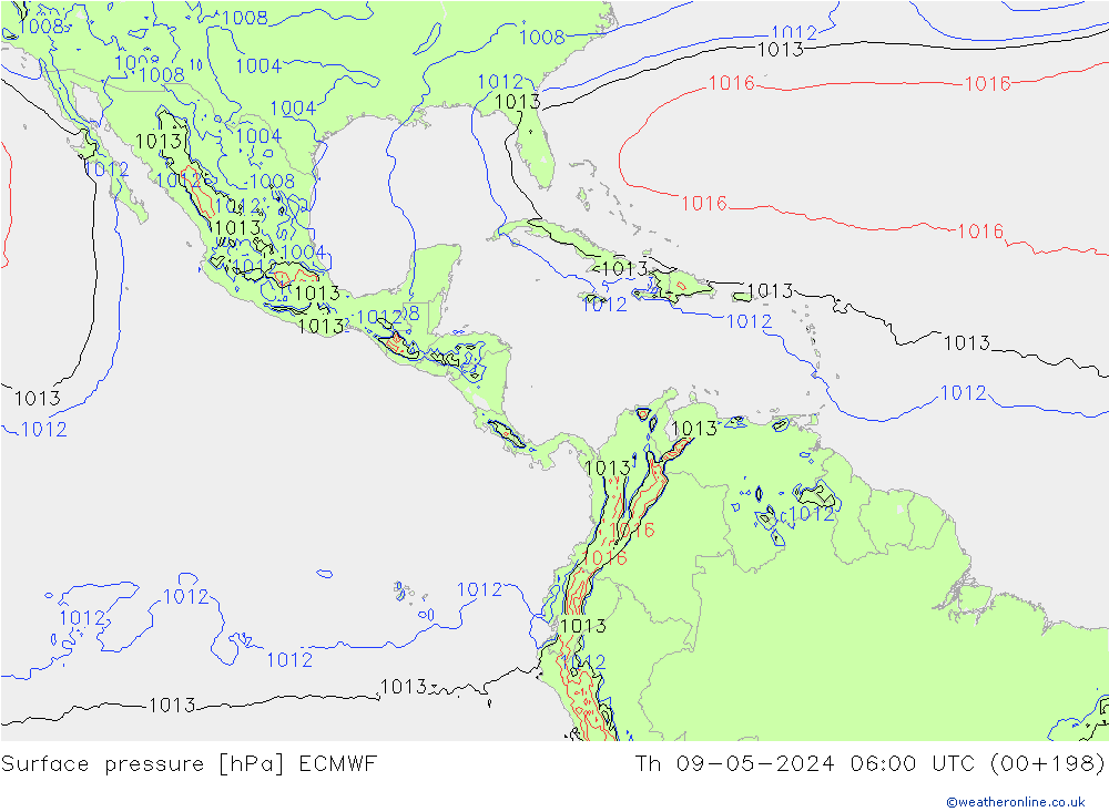 Surface pressure ECMWF Th 09.05.2024 06 UTC