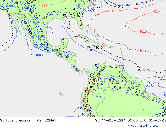 pressão do solo ECMWF Sáb 11.05.2024 00 UTC