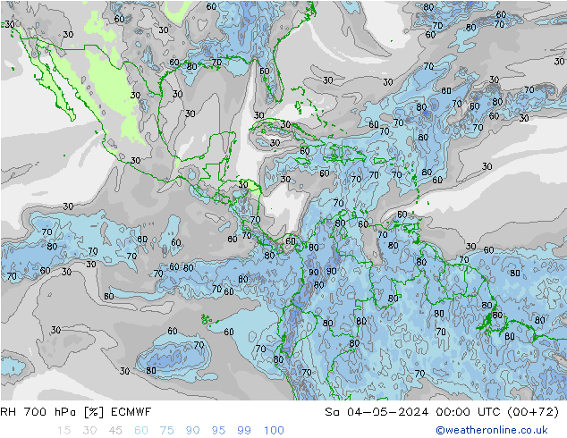 RH 700 hPa ECMWF Sáb 04.05.2024 00 UTC