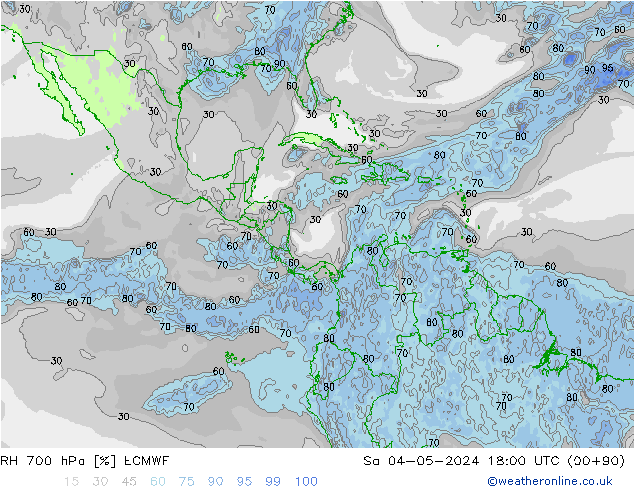 RH 700 hPa ECMWF Sa 04.05.2024 18 UTC