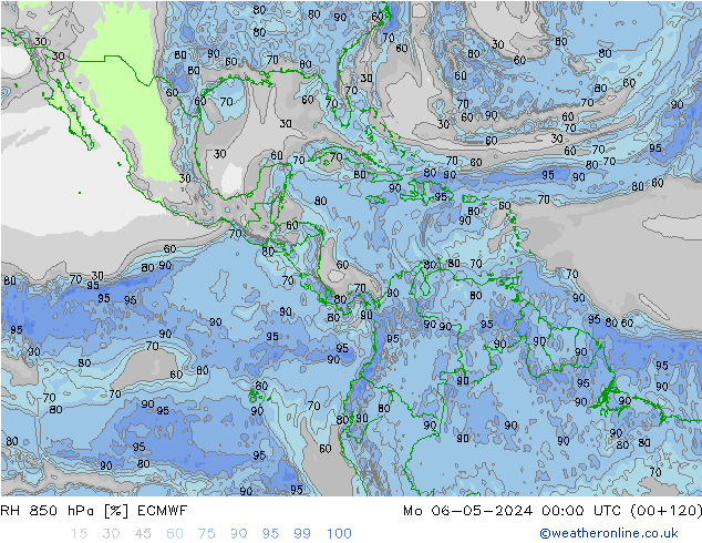 RH 850 hPa ECMWF Mo 06.05.2024 00 UTC