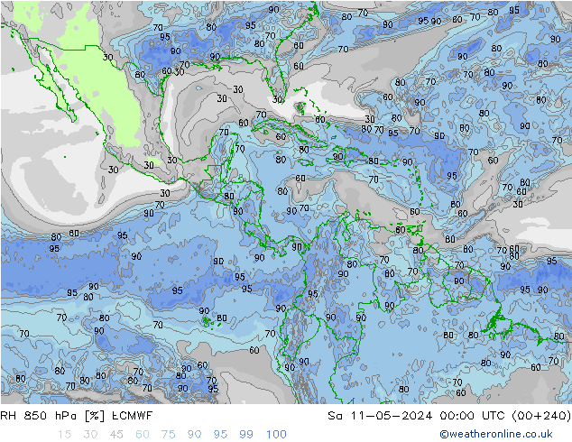 RH 850 hPa ECMWF Sa 11.05.2024 00 UTC