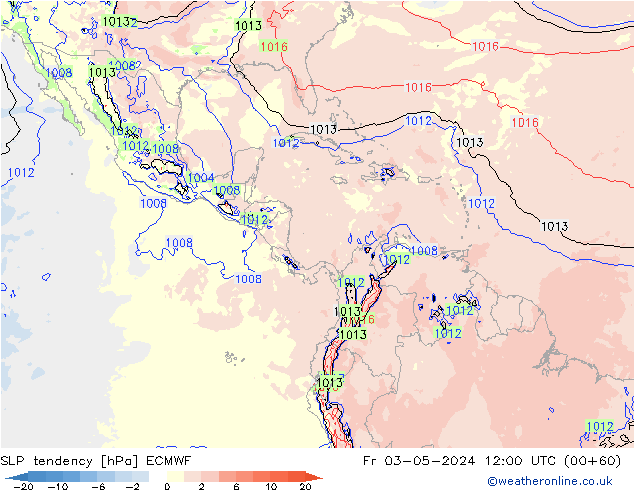 SLP tendency ECMWF Fr 03.05.2024 12 UTC