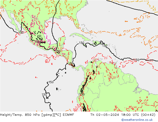 Z500/Rain (+SLP)/Z850 ECMWF Čt 02.05.2024 18 UTC