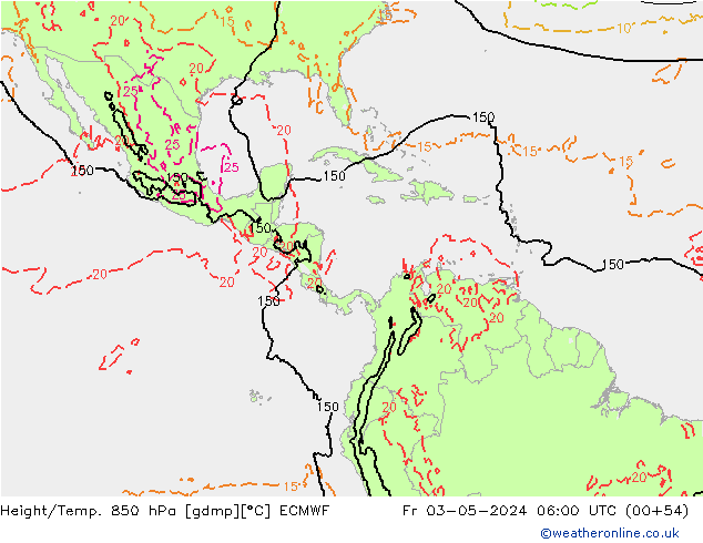 Z500/Regen(+SLP)/Z850 ECMWF vr 03.05.2024 06 UTC