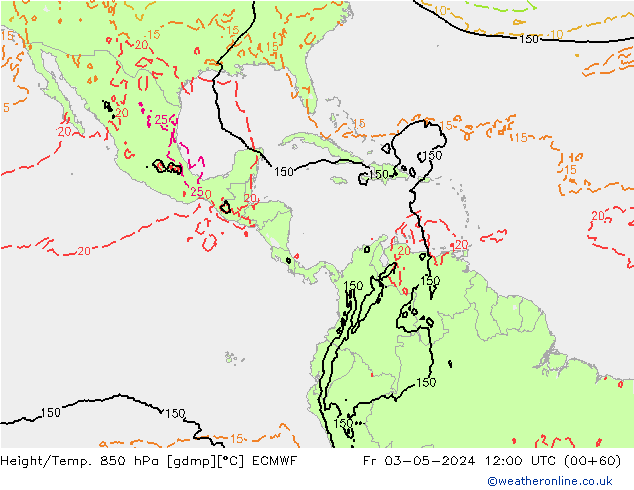 Z500/Rain (+SLP)/Z850 ECMWF pt. 03.05.2024 12 UTC