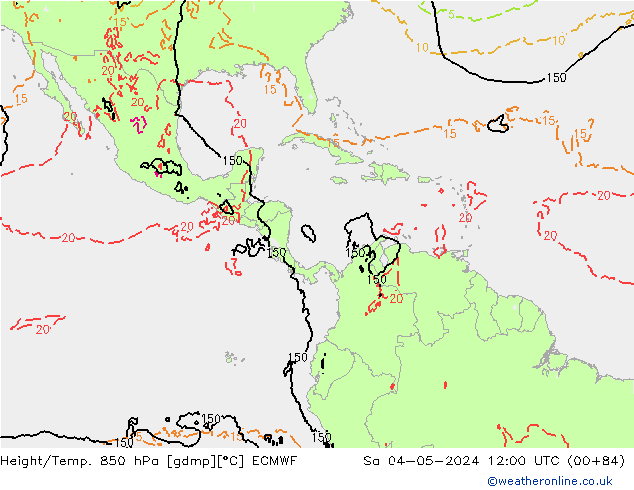 Z500/Rain (+SLP)/Z850 ECMWF Sa 04.05.2024 12 UTC