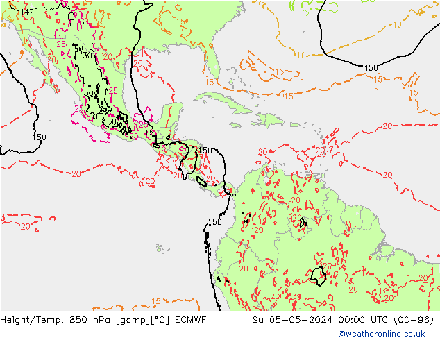 Z500/Rain (+SLP)/Z850 ECMWF Su 05.05.2024 00 UTC