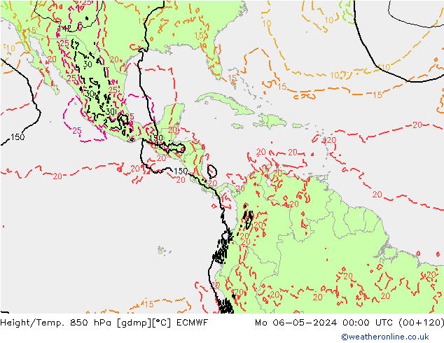 Z500/Rain (+SLP)/Z850 ECMWF Mo 06.05.2024 00 UTC