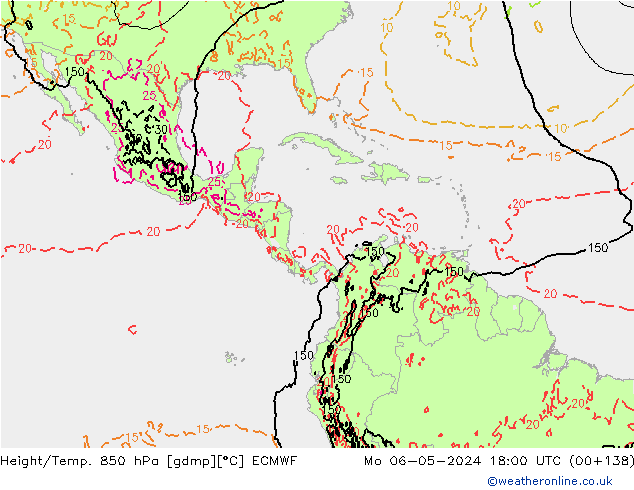 Z500/Rain (+SLP)/Z850 ECMWF lun 06.05.2024 18 UTC