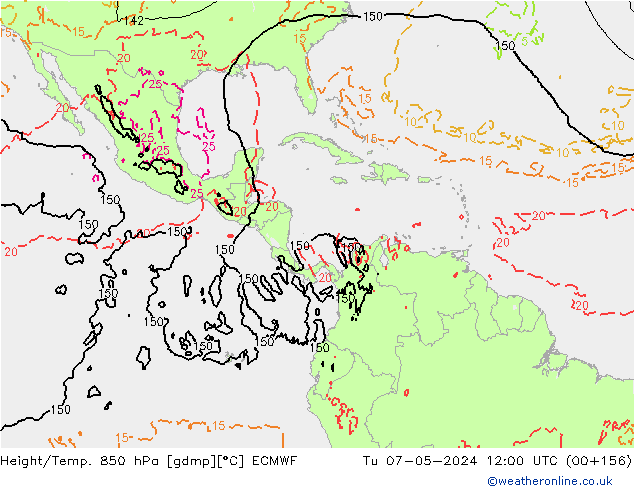 Z500/Rain (+SLP)/Z850 ECMWF Tu 07.05.2024 12 UTC