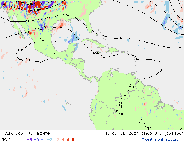 T-Adv. 500 hPa ECMWF Sa 07.05.2024 06 UTC