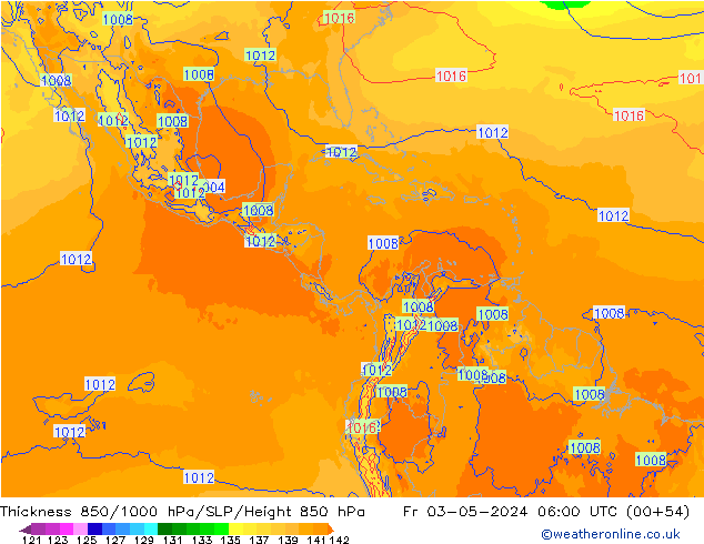 Schichtdicke 850-1000 hPa ECMWF Fr 03.05.2024 06 UTC