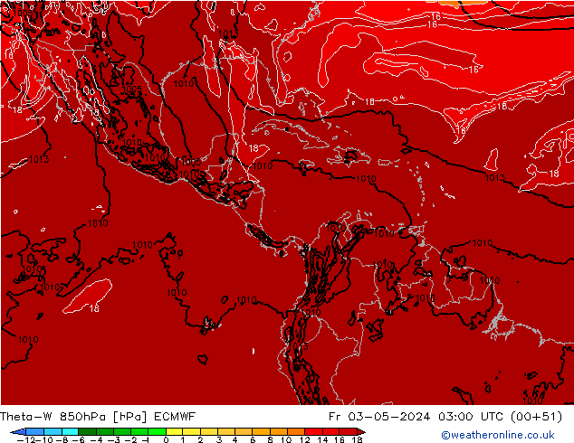 Theta-W 850hPa ECMWF Cu 03.05.2024 03 UTC