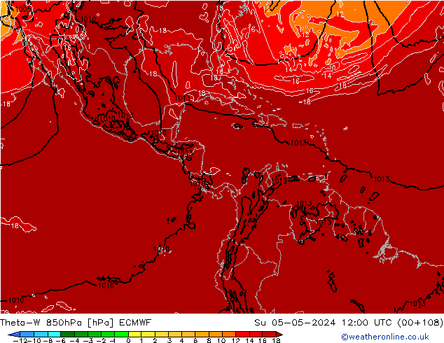 Theta-W 850hPa ECMWF zo 05.05.2024 12 UTC