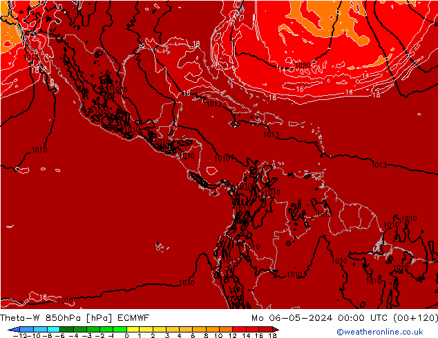 Theta-W 850hPa ECMWF Mo 06.05.2024 00 UTC