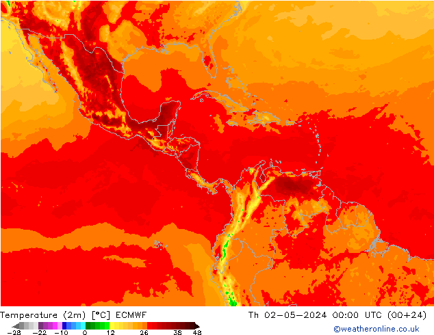 карта температуры ECMWF чт 02.05.2024 00 UTC