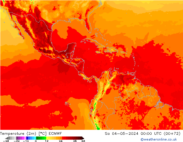 Temperatura (2m) ECMWF Sáb 04.05.2024 00 UTC