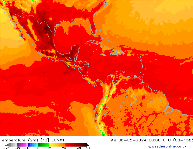 Temperature (2m) ECMWF We 08.05.2024 00 UTC