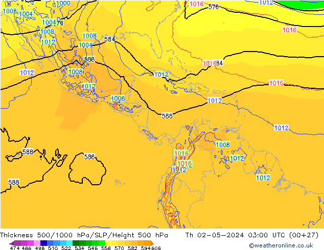 Thck 500-1000гПа ECMWF чт 02.05.2024 03 UTC