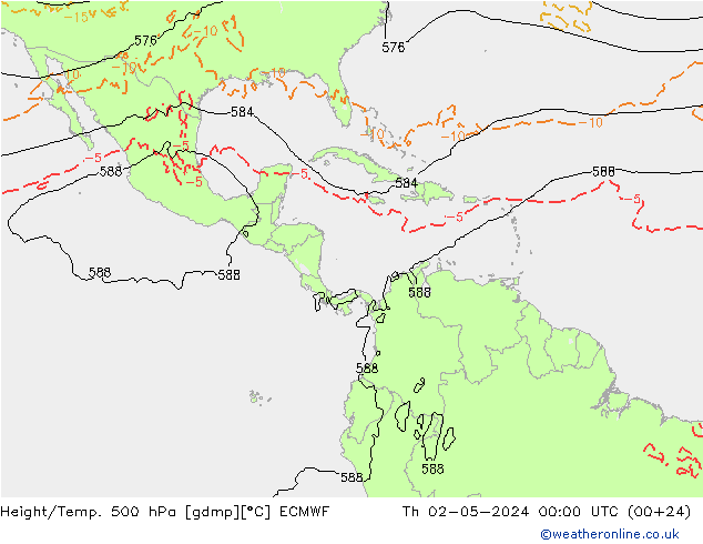 Z500/Rain (+SLP)/Z850 ECMWF  02.05.2024 00 UTC
