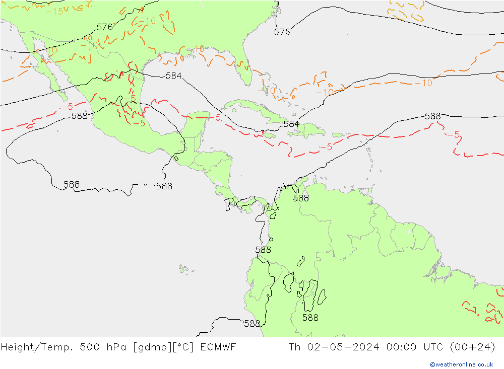 Géop./Temp. 500 hPa ECMWF jeu 02.05.2024 00 UTC