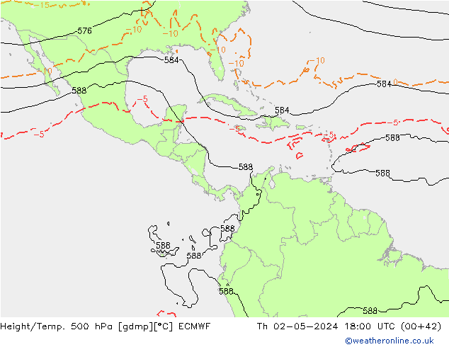 Z500/Rain (+SLP)/Z850 ECMWF Čt 02.05.2024 18 UTC