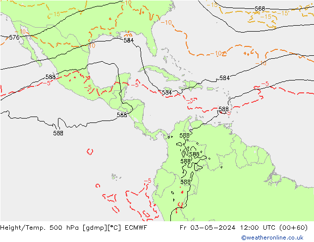 Z500/Rain (+SLP)/Z850 ECMWF pt. 03.05.2024 12 UTC