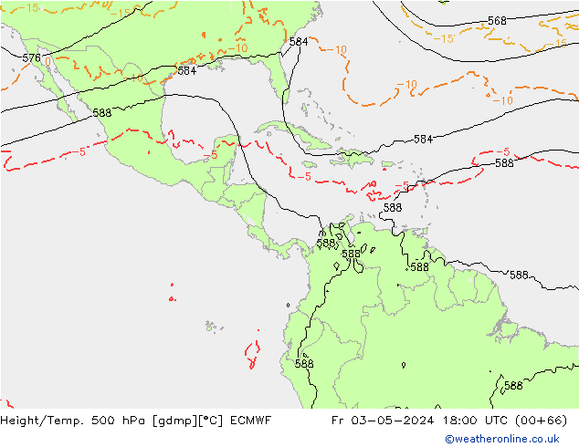 Z500/Yağmur (+YB)/Z850 ECMWF Cu 03.05.2024 18 UTC