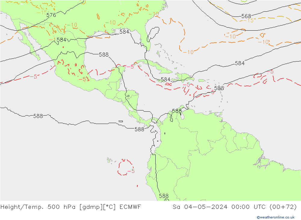 Height/Temp. 500 hPa ECMWF Sa 04.05.2024 00 UTC