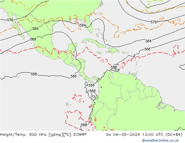 Height/Temp. 500 hPa ECMWF Sa 04.05.2024 12 UTC