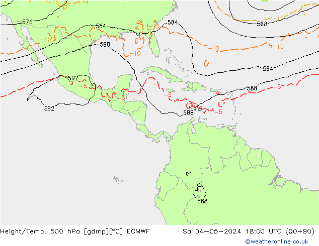 Height/Temp. 500 гПа ECMWF сб 04.05.2024 18 UTC