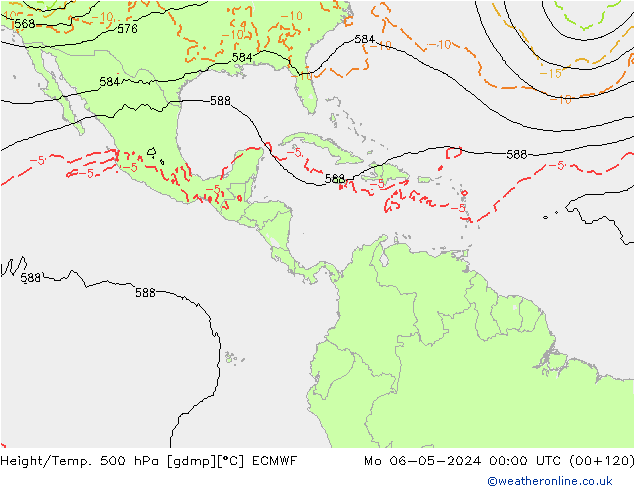 Z500/Rain (+SLP)/Z850 ECMWF Po 06.05.2024 00 UTC