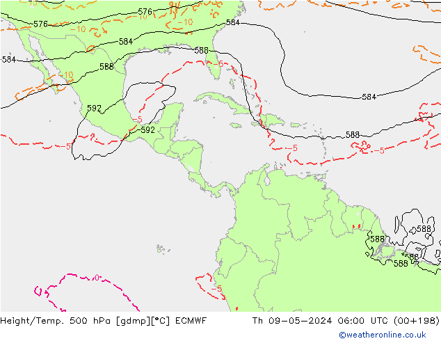 Z500/Rain (+SLP)/Z850 ECMWF Th 09.05.2024 06 UTC