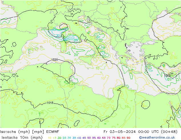 Izotacha (mph) ECMWF pt. 03.05.2024 00 UTC