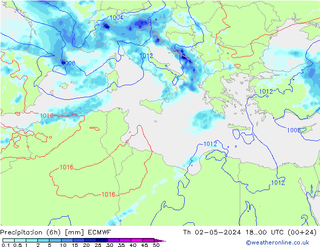 Z500/Rain (+SLP)/Z850 ECMWF jue 02.05.2024 00 UTC