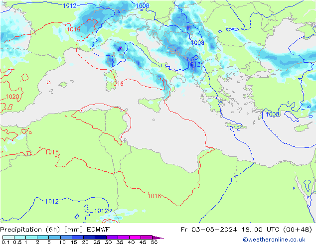 Z500/Rain (+SLP)/Z850 ECMWF Sex 03.05.2024 00 UTC