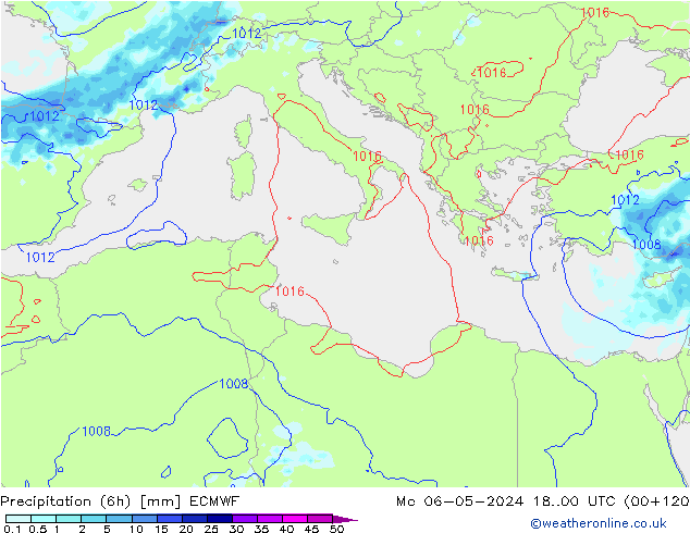 Z500/Regen(+SLP)/Z850 ECMWF ma 06.05.2024 00 UTC