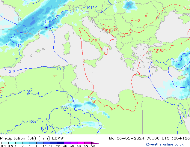 Z500/Rain (+SLP)/Z850 ECMWF  06.05.2024 06 UTC