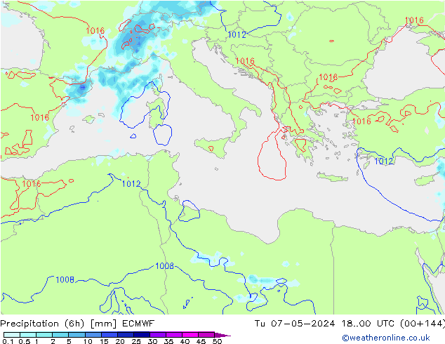 opad (6h) ECMWF wto. 07.05.2024 00 UTC