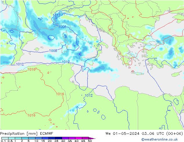 Neerslag ECMWF wo 01.05.2024 06 UTC