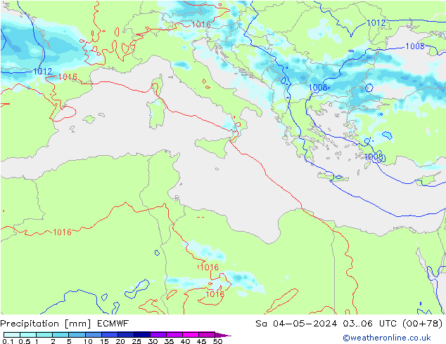 Precipitation ECMWF Sa 04.05.2024 06 UTC