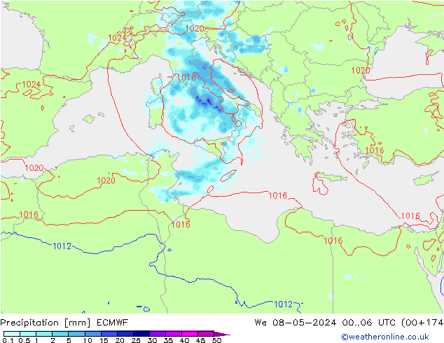 осадки ECMWF ср 08.05.2024 06 UTC