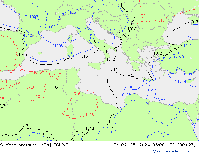 Yer basıncı ECMWF Per 02.05.2024 03 UTC